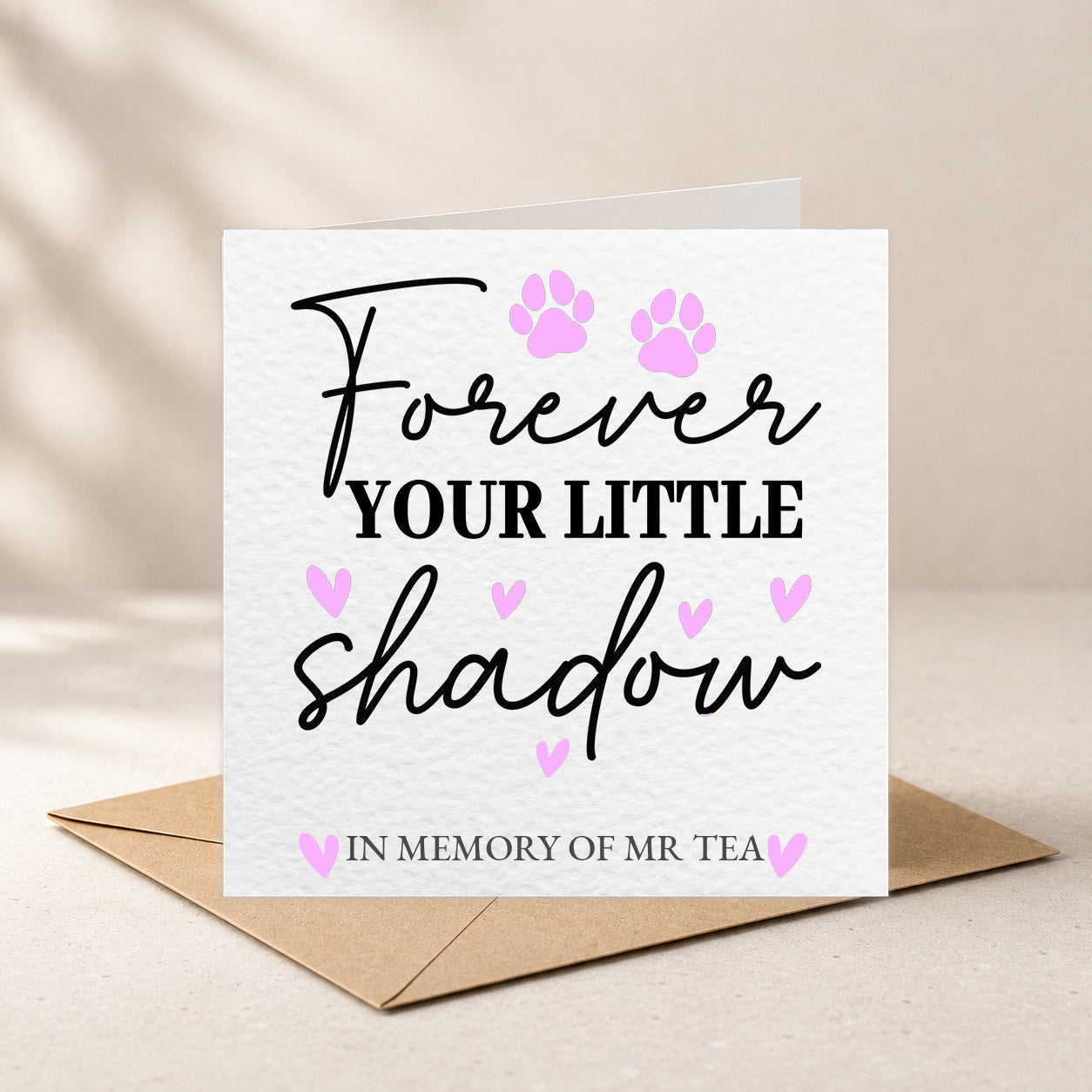 Personalised Pet Memorial Card – Forever Your Little Shadow