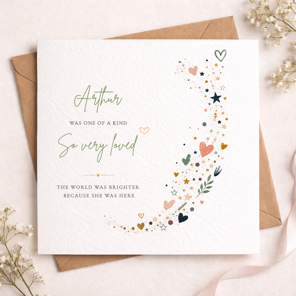 So Very Loved – Personalised Loss of Son or Daughter Sympathy Card – Custom Name