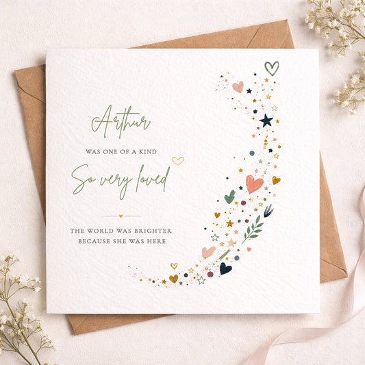 So Very Loved – Personalised Loss of Son or Daughter Sympathy Card – Custom Name