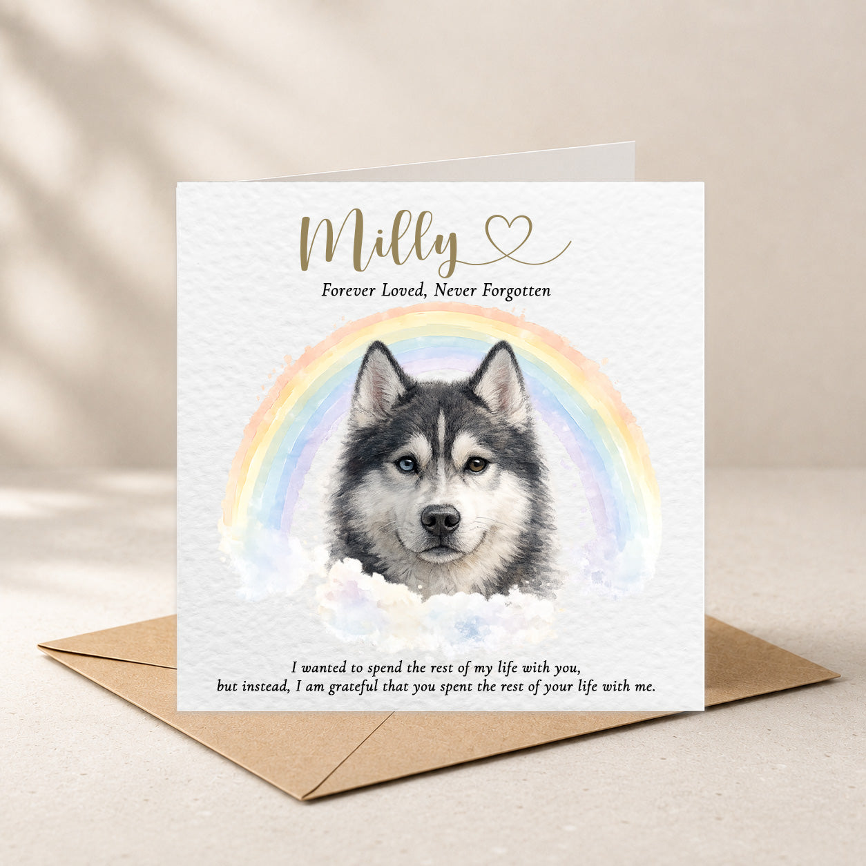 Personalised Dog Memorial Card – Forever Loved, Never Forgotten